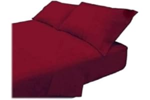 Lingerie Shop Set Lenzuola Letto Singolo Cotone Sotto Sopra + Federa Vari Colori Tinta Unita (Bordo', Singolo)