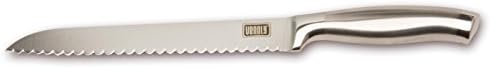 Serrated Bread Knife - Professional Stainless Steel Carving Blade and Cake Slicer | High Quality 8 Inch Sheath Edge Loaf Cutter for Residential and Commercial Use