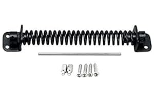 INFINITY DECOR Cierre de resorte de puerta resistente, tensión totalmente ajustable, cierre de puerta de jardín, 8 pulgadas, 200 mm, color negro