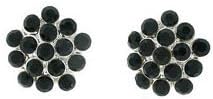 Black Austrian Crystal Cluster Earrings Titanium Post