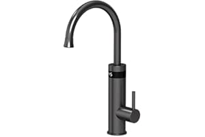 ESIP Wasserhahn mit durchlauferhitzer,360° Grau Küchenarmatur Armatur mit integriertem Durchlauferhitzer Wasserhahn,3200W wasserhahn mit durchlauferhitzer küche,Wasserhahn küche