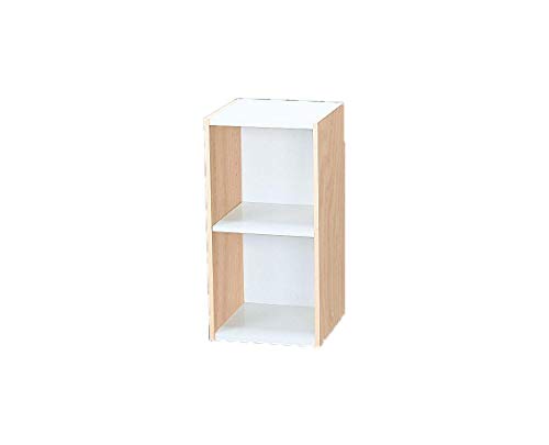 Iris Ohyama Space Saving Shelf UB-6030 L.Brown/White Meuble de Rangement Petit Espace/Etagere modulable Gain de Place UB-6030-Chêne Clair et Blanc, 30 x 29 x 60 cm, Bois, Beige, 30 cm