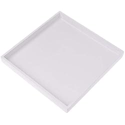 SimpleLife Bandeja de Madera Decorativa Mesa de Café Perfume Living Comedor Cocina Bandeja de Porción Placa de Fruta Apoyos de la Foto Moderna Blanco
