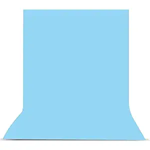Boltove 6x9 Ft. Sky Blue Screen Backdrop Background Curtain Rod Pocket for Photography, Photoshoot, Product Photography,, Live Streaming, Zoom Meetings, VFX Editing, YouTube Video, FB Short Video, Instagram Reels