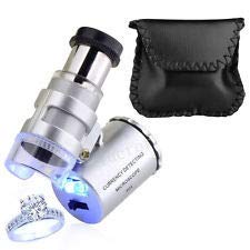 SSEA 60X Microscope Pocket Size with UV and LED Light (Tiny Size Microscope)