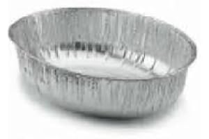 EUROPACK SPA Vaschetta alluminio - Confezione da 50 vaschette ovali argentate con bordo G monouso per alimenti - Formato 201 C+C - Ideali come contenitori per piatti caldi da asporto in settori come gastronomia, sagre e ristorazione
