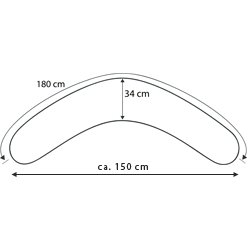 Sugarapple Stillkissen (35 Farben, 180 oder 190 cm Länge) Seitenschläferkissen mit Mikroperlen Füllung, Kissen Bezug 100% Baumwolle, ideal als Lagerungskissen oder Schwangerschaftskissen - 6