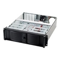 FANTEC TCG-3810X07-1 Server Gehäuse (48,3 cm (19 Zoll) 3HE IPC Gehäuse mit 528 mm Tiefe, ohne Netzteil, 4x 13,34 cm (5,25 Zoll) und 2x 8,89 cm (3,5 Zoll) Einschübe offen, 1x 8,89 cm (3,5 Zoll) Einschub intern, 2x 60 mm Lüfter, 2x Front USB Anschlüsse, Luftfilter, Fronttüren abschließbar) schwarz