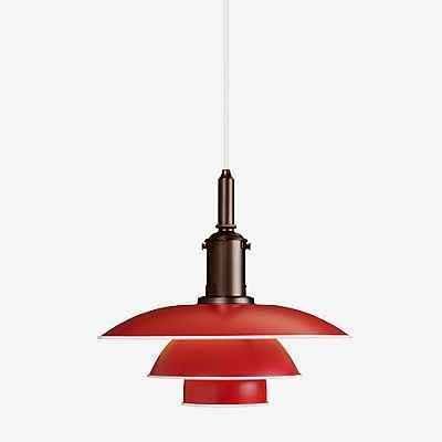 Louis Poulsen 3 Pendant Light PH 3 1/2 red