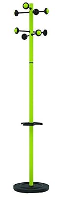 Unilux 400017761 Accueil Portemanteau sur pied à Tête Tournante avec 8 Patères Porte-Parapluies et Egouttoir 175 x 34 cm Vert
