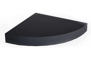 Kasahome Mensola Pensile Scaffale Angolare Triangolare Mensole in Legno MDF Casa Arredo Arredamento con Staffa Scomparsa 24x24 cm (NERO)