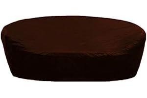 KaufPirat Premium Fundas para Mesa Redonda Ø 195x85 cm Isla de Ratán Cubierta Impermeable Funda para Mesa para Mobiliario de Exterior, Oxford Fundas para Proteger Muebles de Jardín Marrón