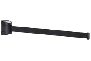 Flexibarrier Nastro di bloccaggio retrattile da 10 m, con alloggiamento a parete in plastica ABS, funzione di blocco automatico