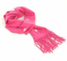 Pure Cashmere argyle knitted scarf, Cerise