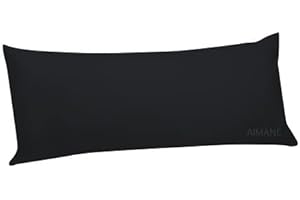AIMANE® Long Bolster Pillowcase Cover - Body Pillow Neck Support - Orthopaedic Bolster Pillowcase Cover Nursing Pregnancy Support Long Pillowcases (King 5FT, Black)