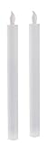 on/off Funktion Flower Power LED Stabkerze, Echtwachs, weiss, 5 x 2,5 x 25 cm