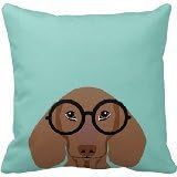 Cute Doxie With Hipster Fashion Glasses - Daschund Home Throw Pillow Case Pillow Case Covers Decorative Cover For Sofa 18X18 Inches