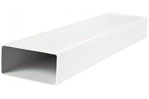 Blauberg UK 204 x 60 mm Flat Channel Plastic Ducting and Fittings for Extractor Fan Ventilation - 1 metre Long Flat Duct