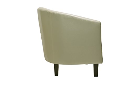 Cream Faux Leather Tub Chair Armchair club Chair for Dining Living Room & Cafe