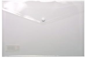 K-Direct Pack of 20 Clear A4 Plus Press Stud Document Wallet Folders
