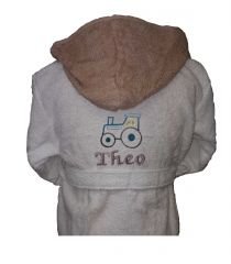 Preisvergleich Produktbild Kinder-Bademantel "Traktor" bestickt Größe 152 / 164