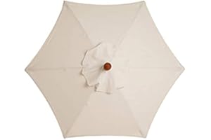 TIUTIU Parasol De Repuesto para Sombrilla De 6 Varillas De 10 Pies De Mercado, Antiultravioleta, Cubierta Superior del Parasol del Dosel del Jardín Tela De Repuesto (3M / 9.8Ft,Beige)