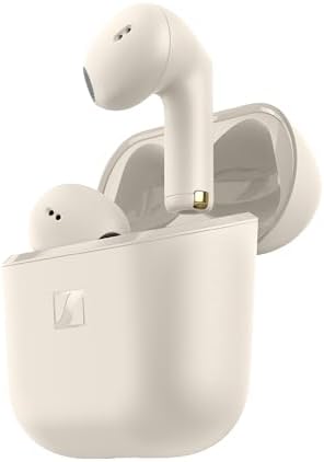 Sennheiser ACCENTUM Open Wireless Earbuds – Design Open Ear, Suono Dinamico e Bluetooth 5.3, Protezione dagli Spruzzi IPX4, Autonomia di 28 Ore, Custodia di Ricarica USB-C, Ideali per Musica, Crème