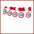 18. Geburtstag Deko Papiergirlande mit Zahl 18 Girlande mit 12 Verkehrsschilder und 4m lang Dekoration zum 18er Geburtstag Party oder andere Anlässe