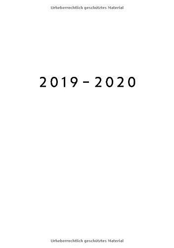 2019 - 2020: Wochenplaner März 2019 bis Dezember 2020 | Kalender 1 Woche auf 1 Seite | DIN A5 Format Terminkalender Planer | Weiß