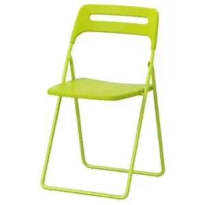 IKEA Nisse Stainless Steel Multipurpose Epoxy Powder Coating Folding Chair for Office Use, Kids, Home (Green)