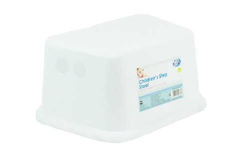 Kids Toddler Step Stool with Rubber Grips Sink Basin Potty Training - WHITE
