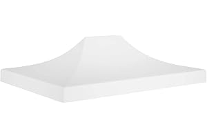ACTIEXPRESS Toit de Rechange pour tonnelle 2X2 2X3 3X3 3X4.5 3X6 4X4 4X6 4X8 bâche de Toit Polyester-PVC 380gr/m² pour Tente Pliante, Barnum Pro… (Blanc, 3X4.5 m)