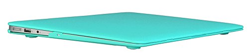 Topideal Schutzhülle, 3 in 1 Gummierte Matte, Seidenmatten, Satins, keramische Elemente, Schutzhülle für MacBook Air 33,8 cm (Modell: A1369 und A1466) + Tastatur-Cover + Displayschutzfolie türkis EU/UK Keyboard Version - 7
