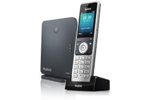 Yealink W60P Terminal Inalámbrico Tft Negro, Plata - Teléfono Ip (Tft, 240 X 320 Pixeles, 6,1 Cm (2.4"), 500 Entradas, Amr-Wb,G.722,Opus, Ethernet Rápido)