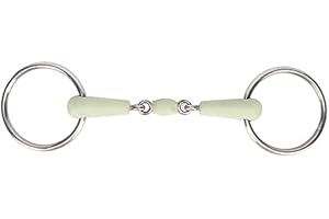 FABATER Filetto Ad Anello, Filetto a Bocca con Rullo in Gomma in Acciaio Inossidabile, Filetto a Bocca di Cavallo al Gusto di Mela, Filetto Ad Anello Sciolto, O Ring per Equitazione