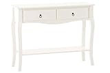 aparador 20 cm de profundidad MATERIALES: La mesa consola Liv en estilo rústico combina el tablero de MDF y las patas ligeramente curvadas de madera de pino, dándole un toque clásico y adaptable a cualquier estancia.