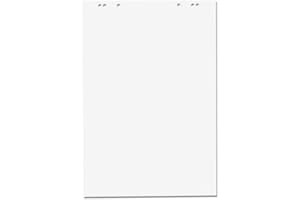 FAXLAND 1x Flipchartblock, Weiss Blanco, Block mit 20 Blatt 69x99 cm, 6 fach Lochung, perforiert, für Flipchart