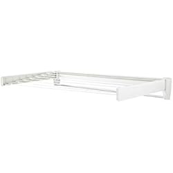 Leifheit Séchoir mural Telegant 81 Protect Plus, étendoir mural pour intérieur & extérieur, séchoir à linge grande surface d'étendage, inoxydable