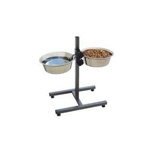Freedog FD9000019 – Comedero INOX Doble Altura Regulable, para Perro y Gato, Color INOX