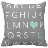 JGArtStore Cotton Linen Square Throw Pillow Case Cushion Cover Throw Pillow Shell Pillowcase for Sofa ABC I love you heart Throw s 18 X 18