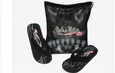 Nails in Motion Manicure Pedicure Kit Tips Tops Reuseable Protectors With Sandals Small by Nails in Motion