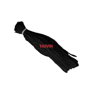 Yashvin 100% Cotton Dark Mota Black Kala Cotton Nazar Dhaga, 25 Meters Pack Religious Black Thread - Kala Dhaga -100% Cotton Najar Surksha for Boys,Girls (Nazar Dhaga, Pack of 1) || 054