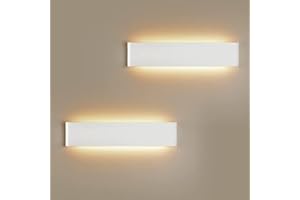 FUPE Applique da interno bianca led luce calda 24W Lampada da Parete Moderno Applique LED 2880 Lumen Superluminoso Bianco Caldo Lampada da Parete LED 41CM Lampada a Muro Per Soggiorno