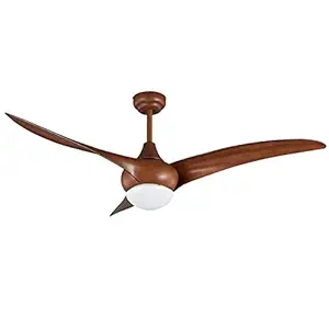 Urbancart 52 Inch Ceiling Fan with Remote Control, Power Saving DC Motor, 3 Wooden Blades (52 Inch-Brown)