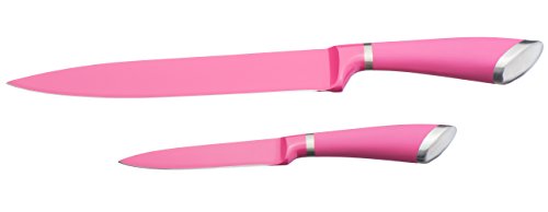 Kuuk 20cm Kochmesser Pink – Hochwertiger Edelstahl für den professionellen Einsatz geeignet – Inklusive Kostenloses Schälmesser – Lebenslange Garantie von Kuuk
