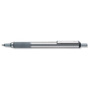 F701 ball pen retractable stainless steel fine black ref 44970