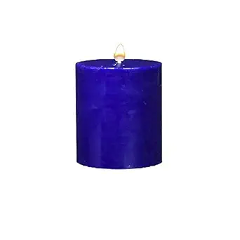 DELHI CANDLES Candles for Home Decoration, Room, Bedroom, Birthday Decoration Hand Crafted-Smooth Pillar Candles Set of 2 for Home Dcor-Meditation-Blue, 3X3