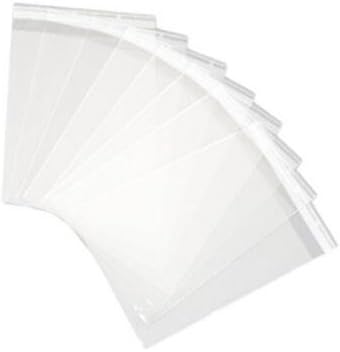 Alytimes 9x12 Inch Resealable Clear Cello Bags - Tape on Lip (Flap) Set of 100