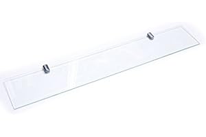 BSM Marketing étagère en verre trempé de 6 mm avec supports finition chromée - 500 mm x 100 mm