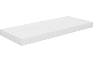vidaXL Estante Flotante de Pared Repisa Colgante Estantería Tablero CD Libro Decoración Coleccionable Foto Premio Blanco con Brillo MDF 60x23,5x3,8 cm
